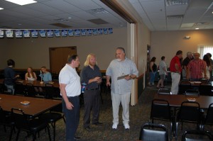 Joe Duckworth, Luke Noordyk, and Walt Lindala Talking at Rec Depot Game Room Giveaway at Country Village Banquet & Convention Center - Ishpeming, Michigan - July 12, 2012