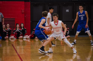 Gavin Sundberg eyes the basket