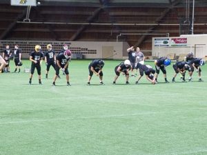 Black Team practicing inside the dome during this week.