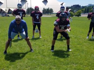 Red Team practicing outside during U.P. All-Star Week.