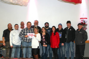The Great Lakes Radio and Meyer Yamaha staff with giveaway winner, James Maki.