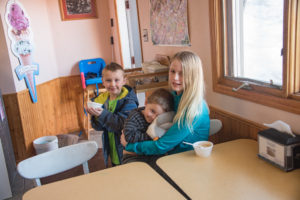 The Cizek grand kids enjoying some ice cream.