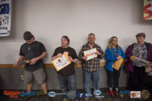 Everyone opening their envelopes at once.