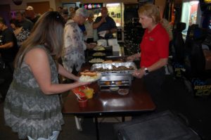 Enjoying a meal from Mama Russo's.