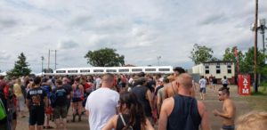 The line to get in around 4pm