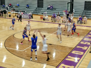 Just before a three was scored