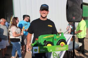 Carl Knofski of Harvey won the toy tractor!