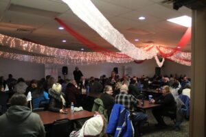 The holiday decorations fit perfectly with the giveaway theme